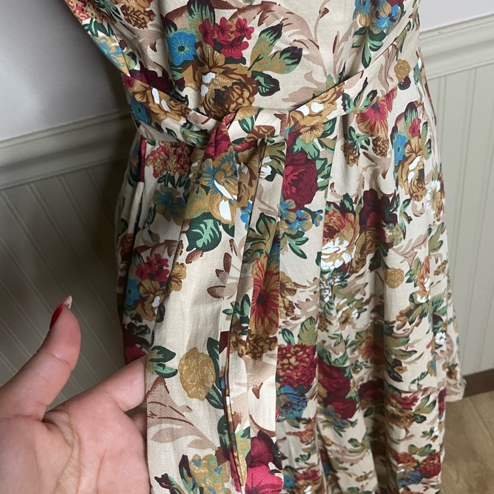 Mint Limit Women Tosa Floral Printed Multi-Color Midi Dress Size Large - Picture 6 of 16